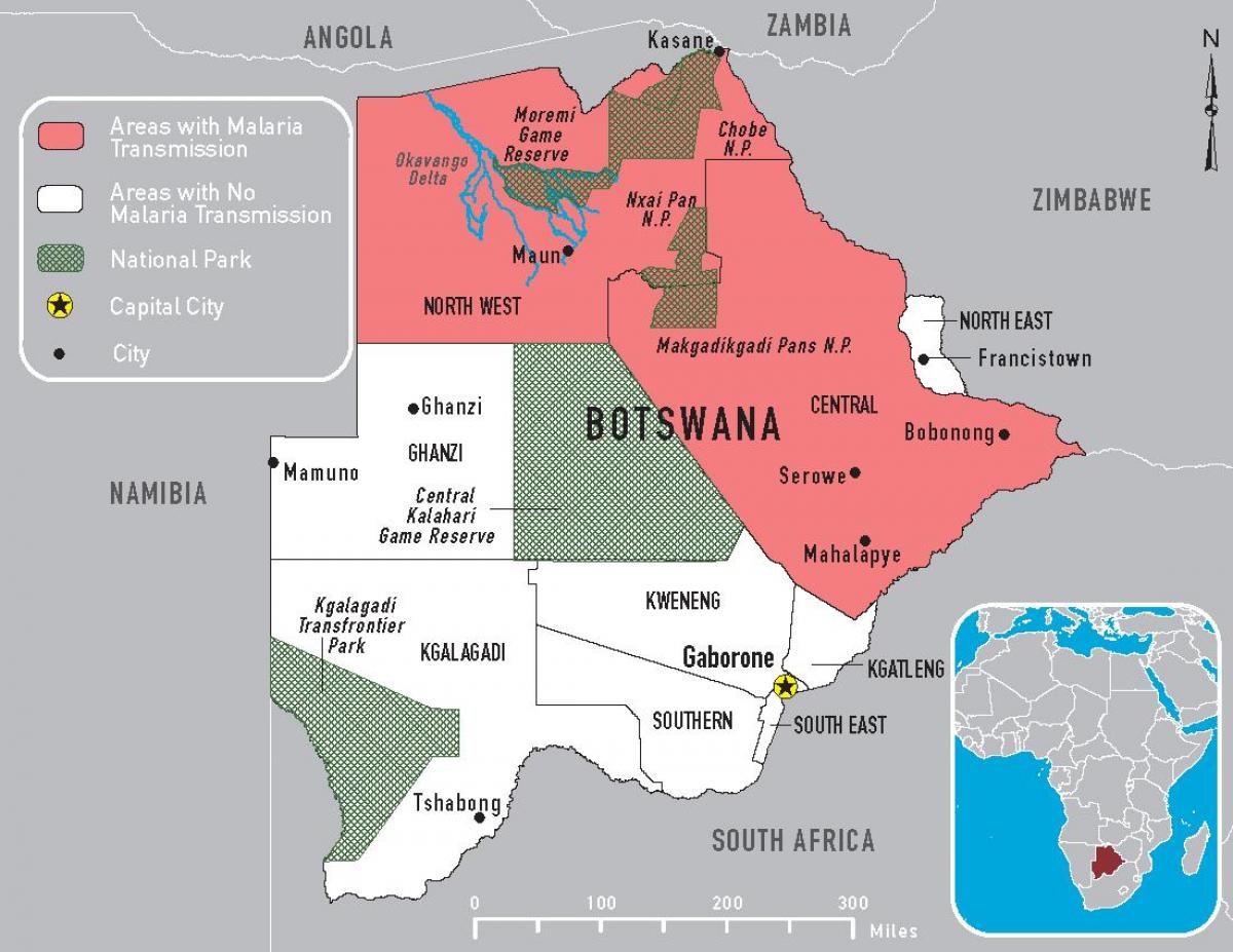 mapa Bocvani malariju